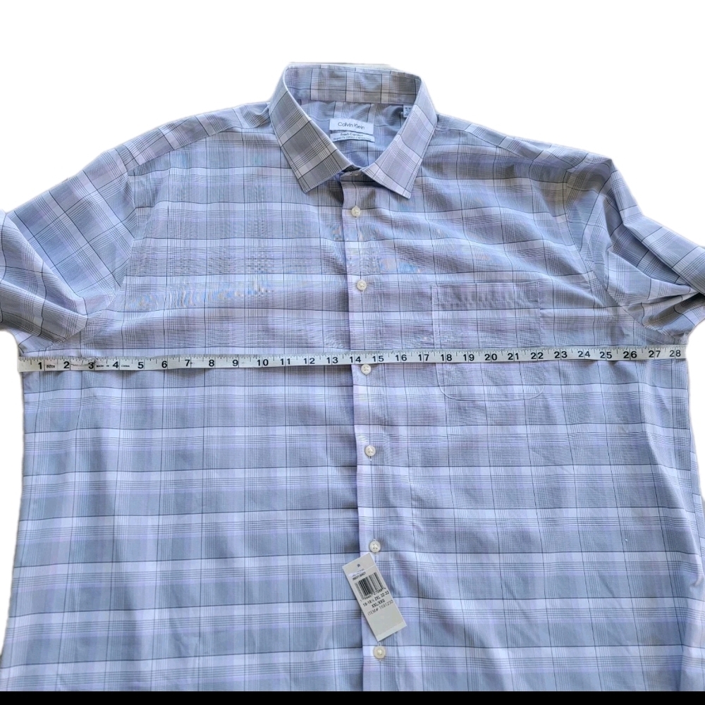 Calvin Klein Men's Button Down Shirt sz 2XL Custom Tailored Sleeves Multicolored